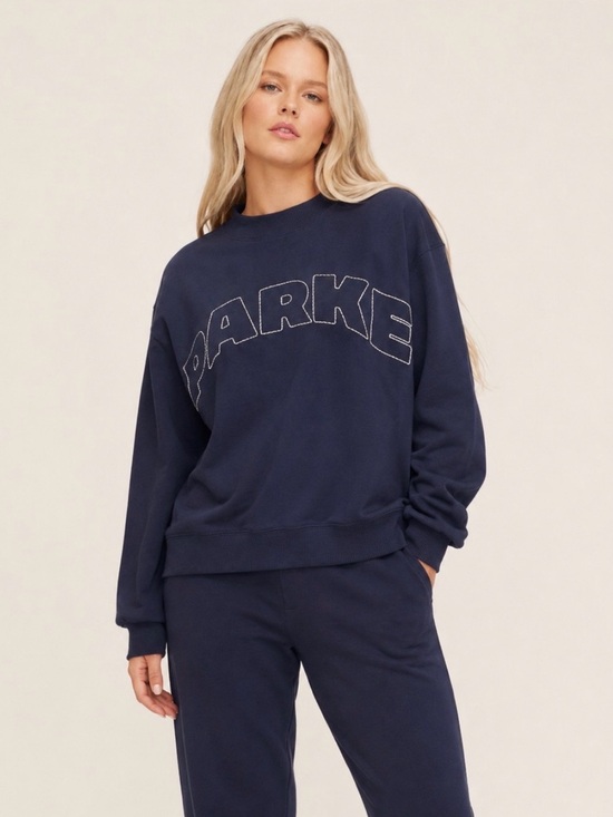 Parke Sweaters - PARKE X Target Navy Oversized Logo Crewneck Minimalist Sweatshirt Women’s S/M